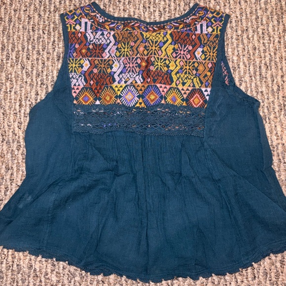 Free People Multicolor Embroidered Sleeveless Blouse - Picture 3 of 3